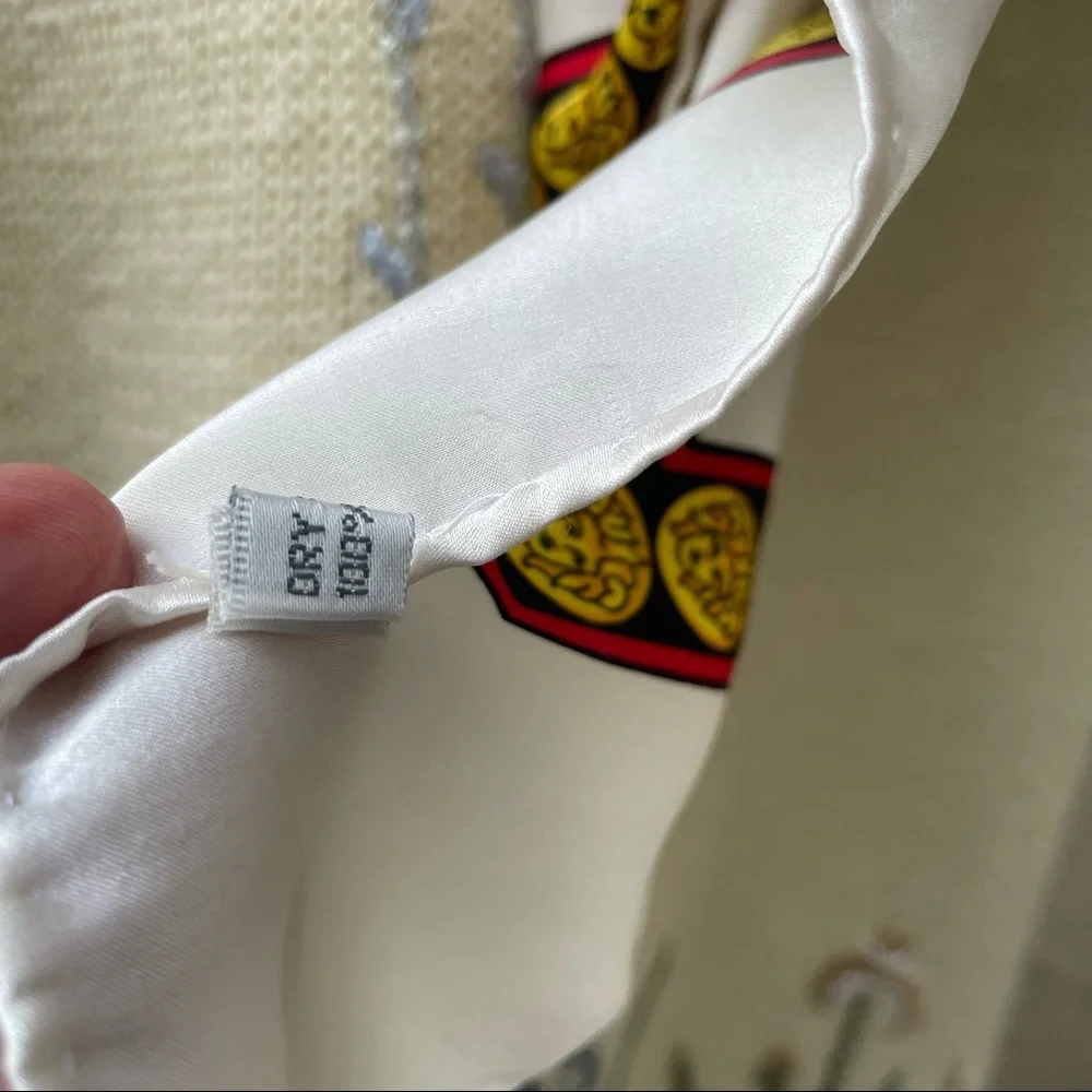 Vintage large multicolored Versace silk scarf